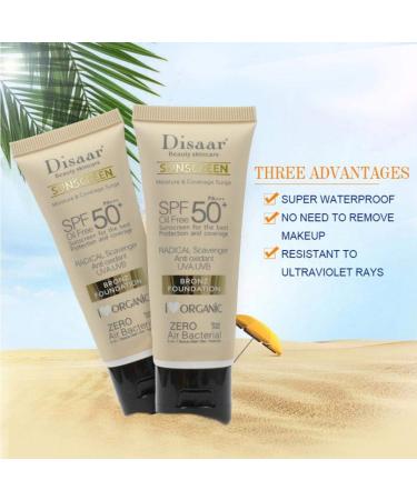 DISAAR Beauty Disaar Sunscreen Bronz Foundation Spf50+ Pa+++ Oil Free Protection Sunblock 40G - Buy Online on GoSupps.com