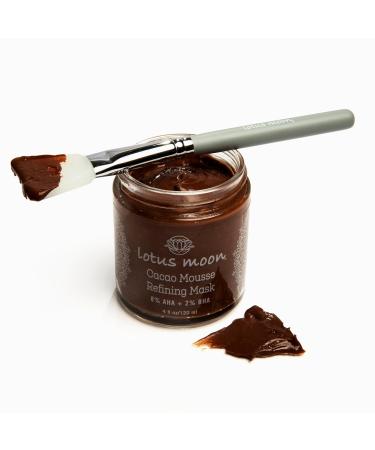 Lotus Moon Cacao Mousse Refining Mask - Exfoliating & Hydrating | Vegan Salicylic & Lactic Acid - 4oz/120ml - Buy Online on GoSupps.com