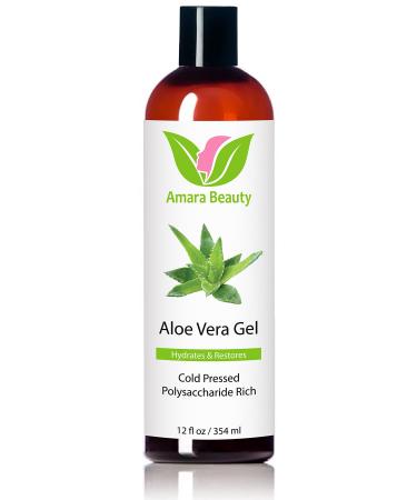 Aloe Vera Gel from Organic Cold Pressed Aloe for Face, Body, and Hair, 12 fl. oz.