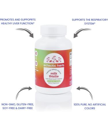 Eclectic Institute Raw Freeze-Dried Non-GMO Milk Thistle 120 CT - Liver Support with Silymarin for Detox & Cleanse - Buy Online on GoSupps.com