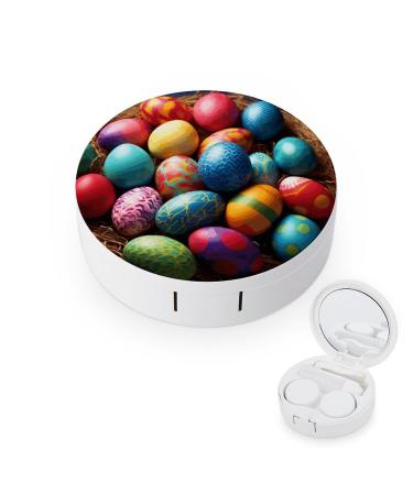 Contact Lens Case Easter Day Colorful Eggs Print Plastic Contact Lens Case contact Lens Care Box ontact Lens Travel Box