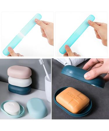 Redzep Travel Soap Set - 4 PCS Toothbrushes & Case Ideal for Home Travel & Camping - Buy Online on GoSupps.com