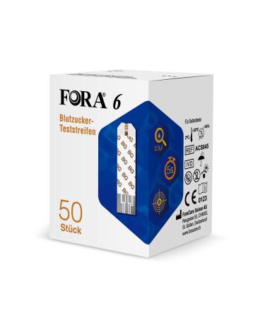 FORA Blood Glucose Test Strips 50pcs Vial 50 pieces (1 pack) Blood Glucose Vial