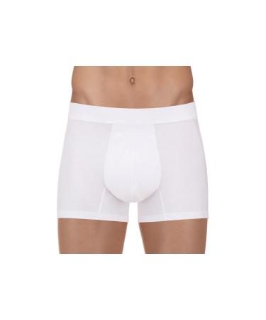 PROTECHDRY - Washable Urinary Incontinence Cotton Boxer Brief Underwear for Men with Front Absorbent Area White Medium 36-38" Waist White M (Pack of 1)