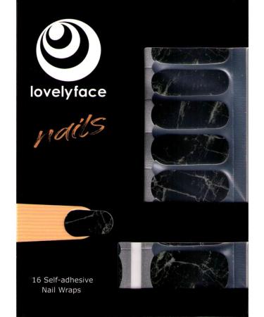 Lovelyface Nails - "Marble" Patterned Exclusive - Nail Wraps - 16 Thin Self-Adhesive Long-Lasting Nail Foils - Non-Toxic