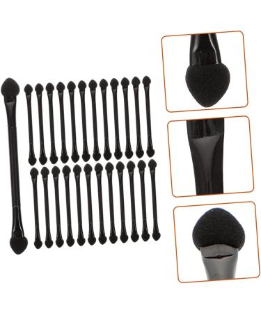 WOONEKY 25 Pcs Double Ended Eye Shadow Stick Lipstick Brush Tool Lip Balm Applicator Accessory Black Plastic - Buy Online on GoSupps.com