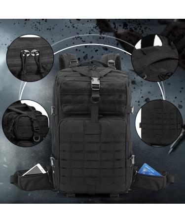 EMDMAK Military Tactical Backpack - Large Army 3 Day Assault Pack Molle Bag Rucksack in Black - Buy Online on GoSupps.com