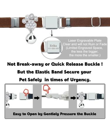 Personalized Chocolate Cat Collar with Name & Phone Number - Engraved & Bell - International Shipping - Buy Online on GoSupps.com