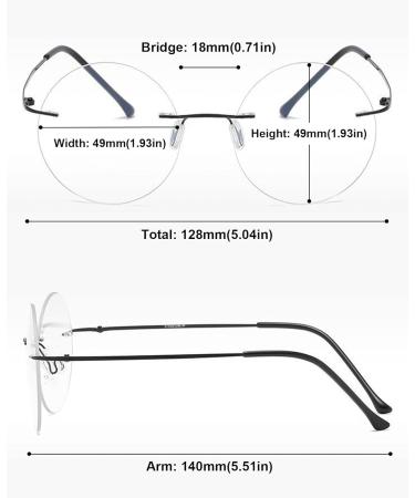 Abetos Roundless Blue Light Filter Reading Glasses for Men & Women - Lightweight Titanium Fashionable Design Flexible Hinges 3.0x Magnification - Buy Online on GoSupps.com