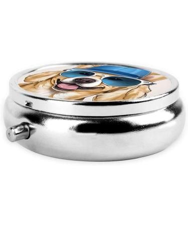 Buy Cute French Bulldog Mini Round Pill Box - 3 Compartment Travel Pill Organizer | Portable Medicine Case for Home & Office - Buy Online on GoSupps.com