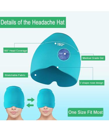 Migraine Relief Cap Reusable Cold Hot Therapy Migraine and Headache Relief Cap Single-Sided Gel Ice Hot Head Wrap for Chronic Migraine Tension Headache Sinus Stress Puffy Eyes (Blue) - Buy Online on GoSupps.com