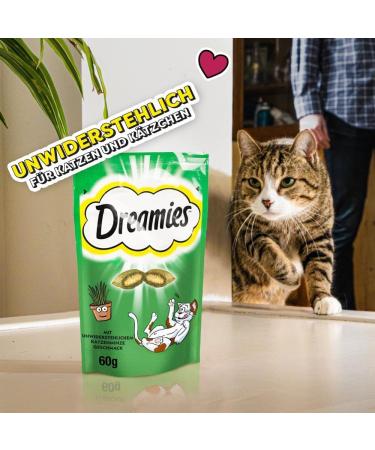 Dreamies Cat Snacks with Catnip - Creamy & Crispy Treats 6x60g | International Shipping Available - Buy Online on GoSupps.com