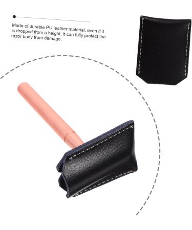 Minkissy 3-Pack Razor Travel Bags - Clear Carrier for Safety Razors Leather Sleeve PU Storage 6x4cm - Buy Online on GoSupps.com