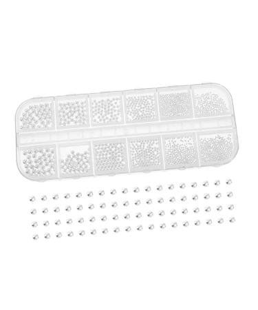 Ipetboom 1 Box Nail Drill Diy Manicure Tools Micro Nail Beads Nail Art Decals Nail Jewelry Caviar Mini Beads Nail Art Steel Bead Fashionable Nail Studs Charm Ball Beads 3d Steel Ball 13X5X1cm Silver
