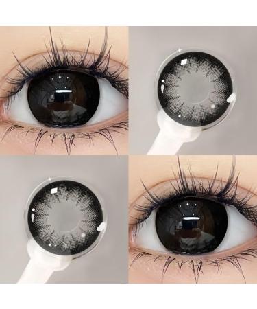 Naturally Strong Black Contact Lenses - 1 Pair (Monthly -1.50 Diopters) with Container | Subtle & Natural Look - Buy Online on GoSupps.com