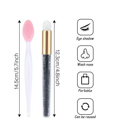 G2PLUS 102PCS Makeup Brush Kit - 50 Glitter Crystal Lip Brushes & Eyelash Brushes Double Sided Silicone Lip Scrub & Eyeshadow Brush - Perfect for Personal Care & Extensions - Buy Online on GoSupps.com