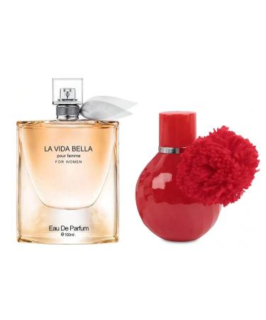 Women's Perfume La Vida Bella& Cotton Candy Kiss Combo Set Eau De Parfum Long Lasting Fragrance 3.4 Fl Oz Spray Each for Daily Used la vida bella&Cotton Candy Kiss
