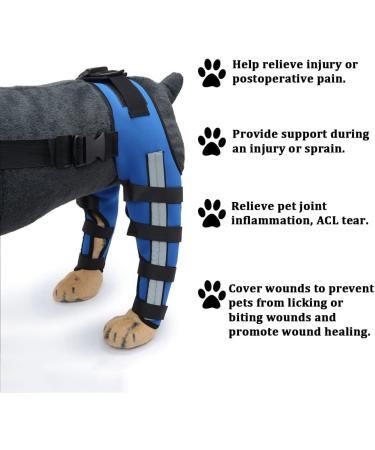 Adjustable Knee Brace for Dogs Pet Hind Legs Protector for CCL Injury Patella Luxation Arthritis Joint Pain Dog Leg Braces for Back Leg|Blue (S) - Buy Online on GoSupps.com