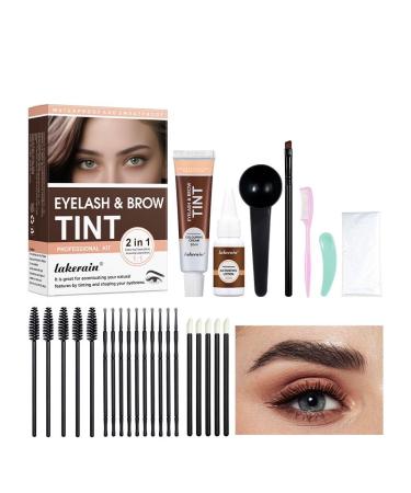 2 in 1 Lash & Brow Color Kit Natural Eyebrow Makeup Kit Professional Eye Brow Eye Lash Coloring Set Black