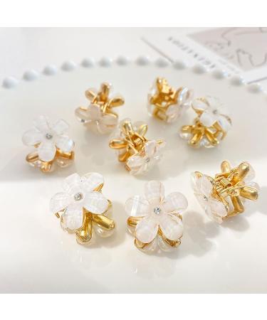 Bakores 24 PCS Mini Flower Hair Clips - Cute Multicolor Small Hair Claw Clips with Crystal Pearls - Sweet Bangs Decorative Clips for Women and Girls - Buy Online on GoSupps.com