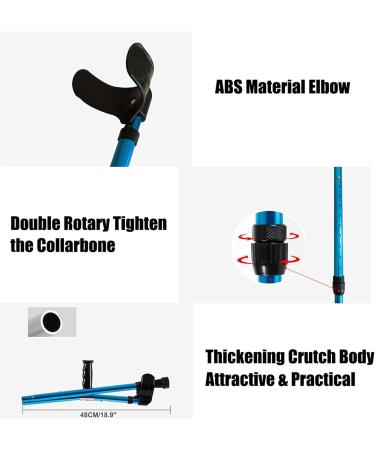 GagalU Forearm Crutches for Adults Aluminum Forearm Crutches Crutches for Walking Aluminum Forearm Crutches ABS Strong and Sturdy A - Buy Online on GoSupps.com