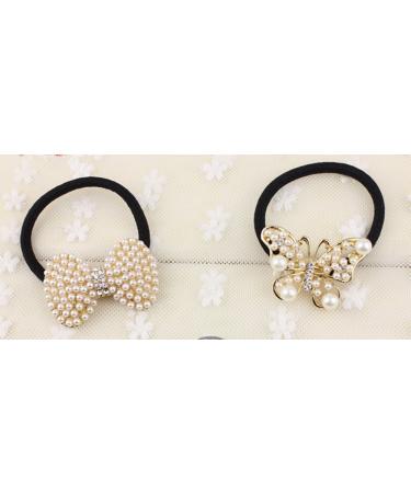 Buy cuhair 6pcs Pearl Flower Hair Ties - Stylish Ponytail Holders for Women Girls & Kids | Quality Hair Accessories - Buy Online on GoSupps.com