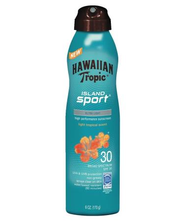 Hawaiian Tropic Sunscreen Island Sport Broad Spectrum Sun Care Sunscreen Spray - SPF 30 6 Ounce