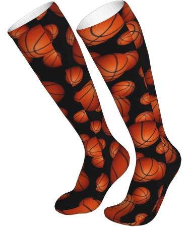 Basketball Pattern Compression Socks for Men & Women - Supportive 15-20 mmHg for Running & Cycling - Buy Online on GoSupps.com