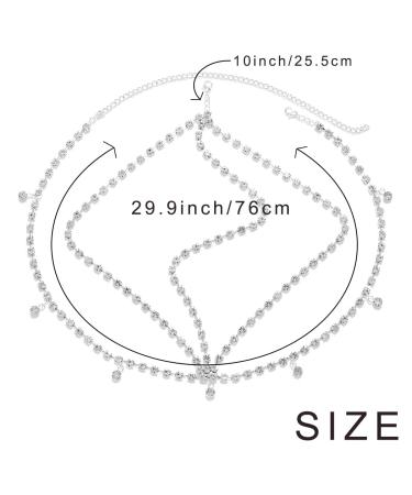 Flatser Vintage Crystal Wedding Head Chain - Silver Hairpiece for Bride & Prom - Women's Hair Accessories - Buy Online on GoSupps.com