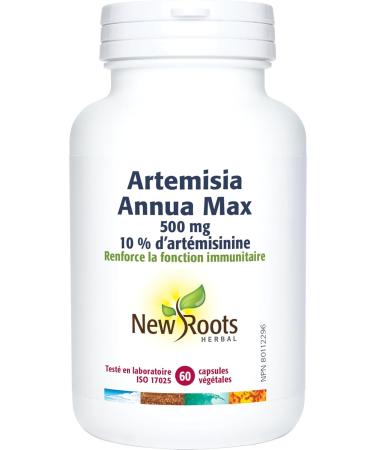 New Roots Herbal - Sweet Wormwood Max 60 Capsules - Artemisia annua 500 mg - 10% Artemisinin with Vitamin C 6 mg - Supports Immune System Function and Promotes Balance - Dietary Supplement for Adults - Buy Online on GoSupps.com