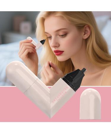 Winged Eyeliner Stamp 2 Tips Long Lasting Liquid Liner Pen Quick Dry Eye End Wing Stamp for Makeup Waterproof stencil wearable cosmetics for dating travel Black - Buy Online on GoSupps.com