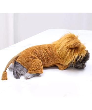 XIAOYU Pet Clothes | XXL Lion Hoodie for Dogs & Cats | Warm Halloween Costume & Cosplay Apparel - Buy Online on GoSupps.com