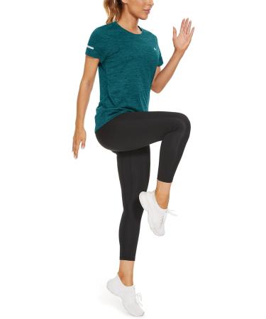 Kefitevd Women's Melange Sportshirt - Short Sleeve Breathable Stretchable Reflex Stripes - Ideal for Active Wear & International Shipping - Buy Online on GoSupps.com
