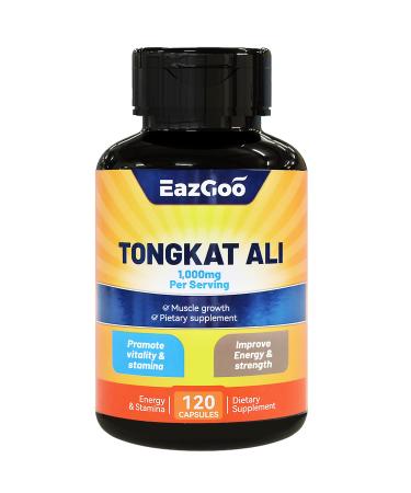 Tongkat Ali | Extra Strength Hormone Support for Men*| Tribulus Terrestris Supplement for Stamina Vitality Recovery Muscle Mass | 120 Capsules 1000mg per Serving
