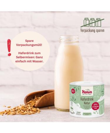 Natura Organic Oat Drink Powder - Gluten-Free Vegan No Added Sugar | 300g Instant Oat Powder with Active Lactic Acid Bacteria - Makes 3 Liters - Buy Online on GoSupps.com