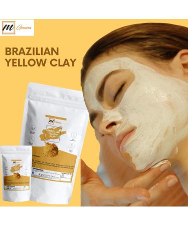 mGanna 100% Natural Brazilian Yellow Clay Powder 0.22 lbs/ 100 g for Anti-Ageing & Skin firming Creams and Soap Making - Buy Online on GoSupps.com