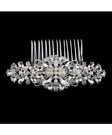 Angoily 1pc Wedding Hair Comb Rhinestone Hair Comb Alloy Hair Comb Hair Combs for Women Bling Hair Comb Pearl Wedding Comb Pearl Hair Comb Pearl Side Comb Vintage Hair Piece Miss - Buy Online on GoSupps.com