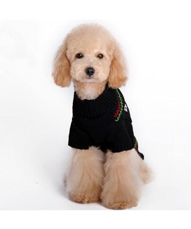 HRTTSY Dog Sweater - Christmas Cartoon Reindeer Knitwear for Pets | Warm XXS Black Winter Clothes - Buy Online on GoSupps.com