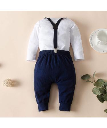 Haokaini Baby Boy First Birthday Bow Tie Romper Navy Blue 3-9 Months - Buy Online on GoSupps.com