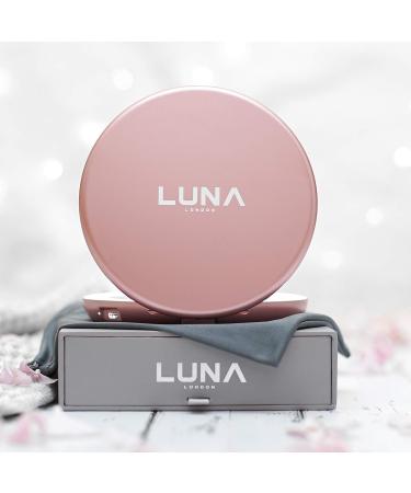 LUNA London Compact 2.0 Travel Mirror in Rose Gold | LED Lighted Vanity Mirror | 3 Light Modes, 7X Magnification | Portable & Rechargeable - Buy Online on GoSupps.com