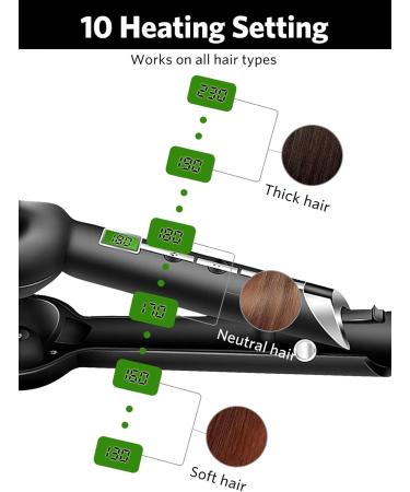 Professional Hair Waver 2 Barrel Curling Iron - 30mm Fast Heating Hair Crimper with LCD Display | Adjustable Temperature Ceramic Beach Waver Wand for Effortless Waves - Buy Online on GoSupps.com