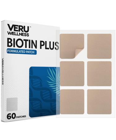Veru Wellness Biotin Patch for Hair  60 Day Supply Biotin B7 Patches  Transdermal B7 Self Adhesive Biotin Patches - 10 Hours Use Per Patch