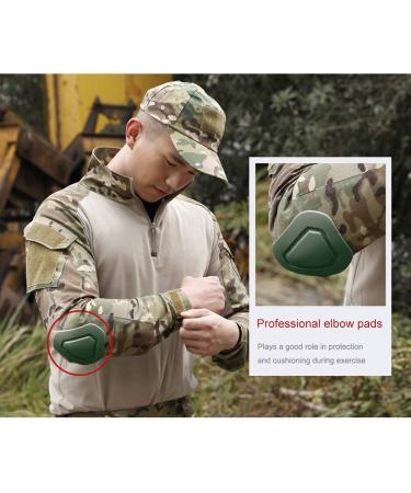 Lanbaosi Men's Tactical Military Knee and Elbow Pads - One Size, Black | Sports Protection Gear - Buy Online on GoSupps.com