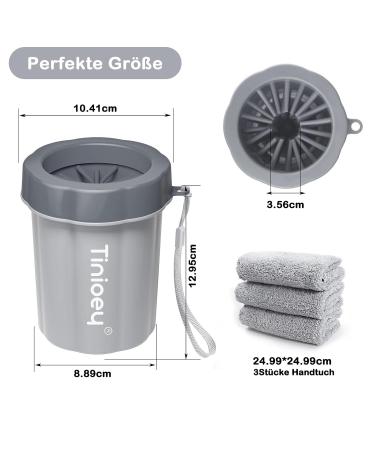 Tinioey Paw Cleaner for Dogs - Includes 3 Dog Towels | Medium Gray Dog Accessories & Brush - Buy Online on GoSupps.com