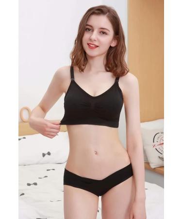 Dreamburn Maternity Nursing Bra | Wireless & Seamless | Comfortable Breastfeeding | XXL | Black/Beige/Pink | Adjustable Hooks & Removable Pads - Buy Online on GoSupps.com