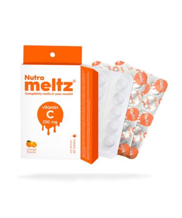 Nutrameltz Vitamin C 250mg | For Healthy Bones & Maintain Immune System | 60 Melting Tablets