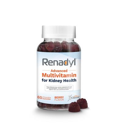 Renadyl Advanced Multivitamin Gummy for Kidney Health | Optimized Levels of Essential Vitamins and Minerals | 60 Chewable Gummies | Berry Flavored | Made in USA