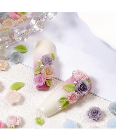 100pcs 3D Camellia Rose Flower Nail Art Charms | Colorful Resin Charms for Acrylic Nails & Nail Design - Buy Online on GoSupps.com