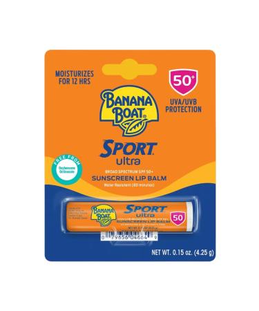 Banana Boat Sport Performance Sunscreen Lip Balm SPF 50 0.15 oz (Pack of 8)
