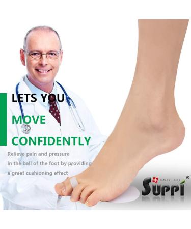Forefoot Cushion Pads - Soft Gel Inserts for Men and Women - Relieve Callus Metatarsal Foot Pain - 2 Pair - Buy Online on GoSupps.com